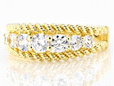 White Cubic Zirconia 18k Yellow Gold Over Sterling Silver Ring 1.46ctw