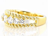 White Cubic Zirconia 18k Yellow Gold Over Sterling Silver Ring 1.46ctw