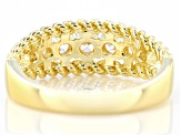 White Cubic Zirconia 18k Yellow Gold Over Sterling Silver Ring 1.46ctw