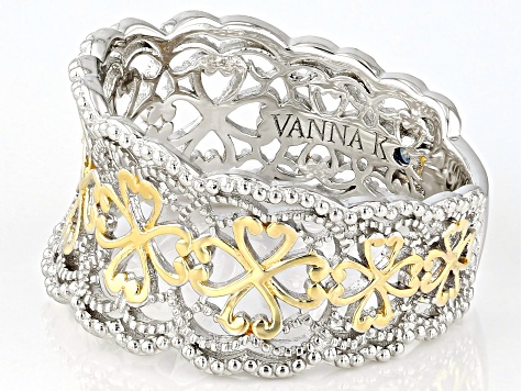 Platineve® And 18k Yellow Gold Over Sterling Silver Ring