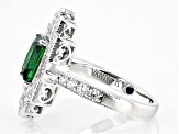 Green And White Cubic Zirconia Platineve Ring 3.71ctw