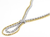 White Cubic Zirconia Platineve And 18k Yellow Gold Over Sterling Silver Necklace 28.40ctw