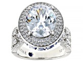 Blue And White Cubic Zirconia Platineve Holiday Ring 8.11ctw