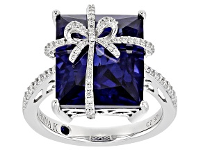Blue And White Cubic Zirconia Platineve Present Ring 16.48ctw