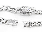 White Cubic Zirconia Platineve® Curb Link Bracelet 10.71ctw