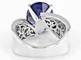 Blue And White Cubic Zirconia Platineve® Ring 8.89ctw