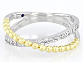 White Cubic Zirconia Platineve® And 18k Yellow Gold Over Sterling Silver Ring 0.45ctw