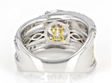 White Cubic Zirconia Platineve® And 18k Yellow Gold Over Sterling Silver Ring 5.33ctw