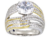 Cubic Zirconia Platineve® And 18k Yellow Gold Over Sterling Silver 12th Anniversary Ring 7.13ctw