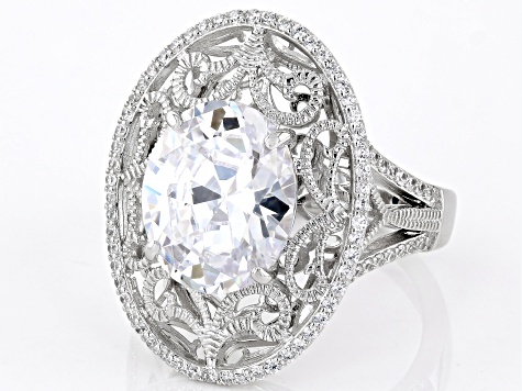 White Cubic Zirconia Platineve® Ring 7.43ctw