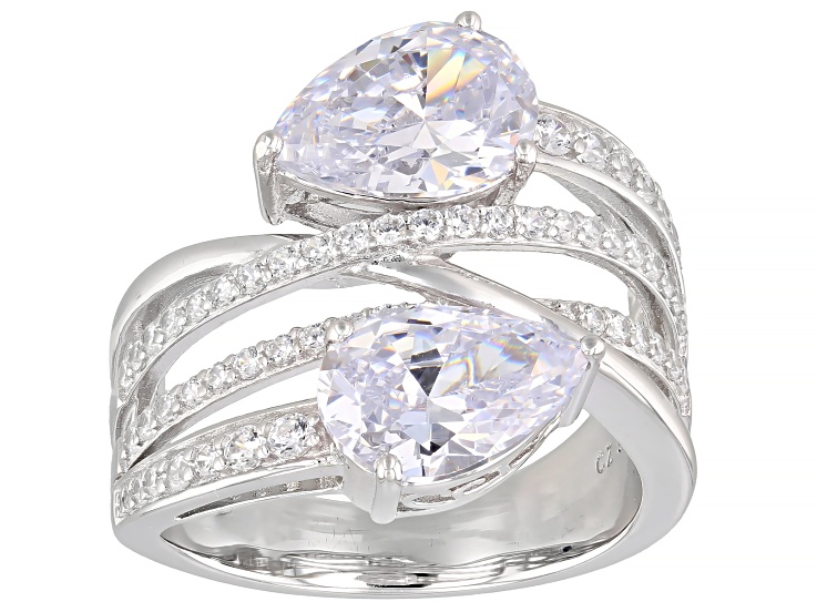 [美品]VeroCity CVN+13-CL VeroTwin Blue And White Cubic Zirconia Platineve™ Ring 2.98ctw