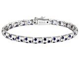 Blue Lab Created Sapphire And White Cubic Zirconia Platineve® Tennis Bracelet 11.08ctw