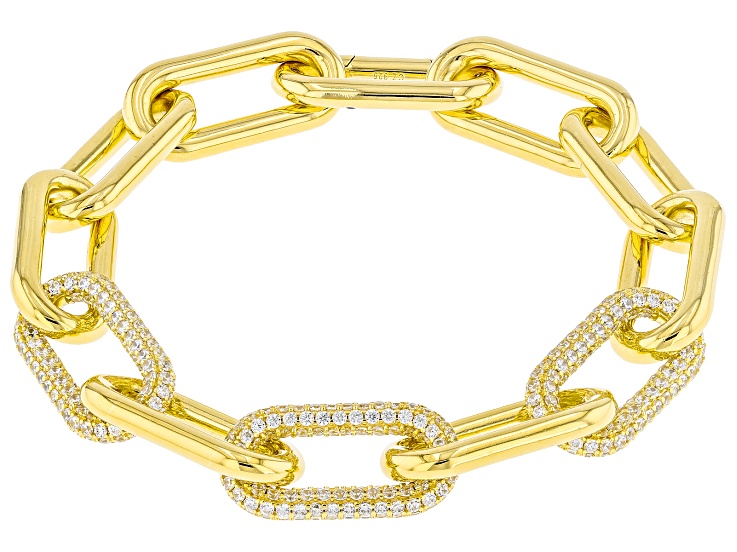 White Cubic Zirconia 18k Yellow Gold Over Sterling Silver Bracelet 11.67ctw