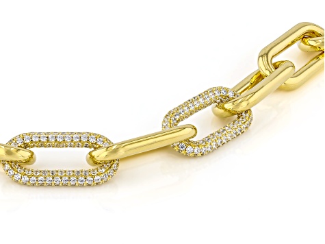 White Cubic Zirconia 18k Yellow Gold Over Sterling Silver Bracelet 11.67ctw