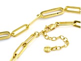 White Cubic Zirconia 18k Yellow Gold Over Sterling Silver And Platineve® Paperclip Necklace 1.25ctw