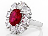 Lab Created Ruby And White Cubic Zirconia Platineve® Ring 11.25ctw