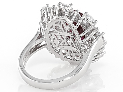 Lab Created Ruby And White Cubic Zirconia Platineve® Ring 11.25ctw