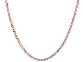 Pink Cubic Zirconia 18k Rose Gold Over Sterling Silver Tennis Necklace 19.06ctw
