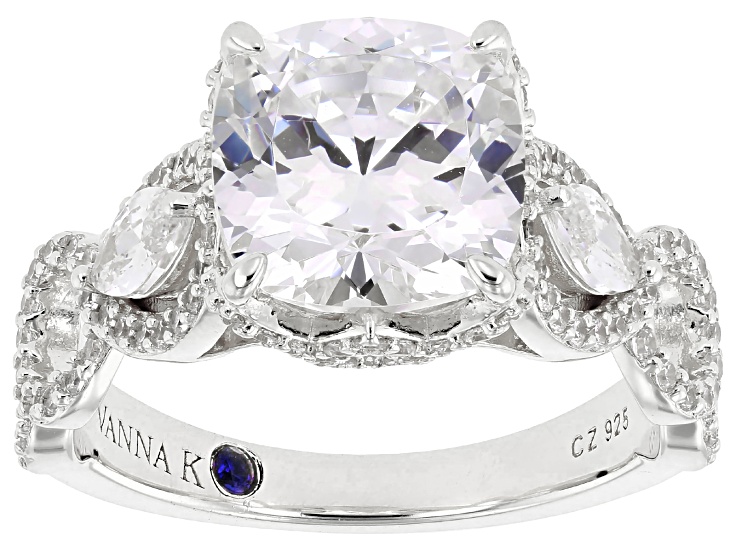 White Cubic Zirconia Platineve® 13th Anniversary Ring 7.25ctw