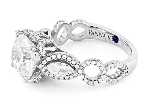 White Cubic Zirconia Platineve® 13th Anniversary Ring 7.25ctw