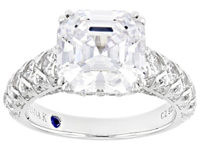 White Cubic Zirconia Platineve® Asscher Cut Ring 9.67ctw