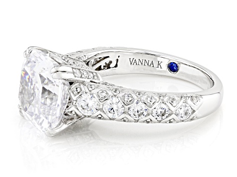White Cubic Zirconia Platineve® Asscher Cut Ring 9.67ctw