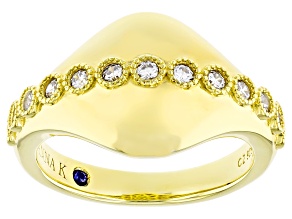 White Cubic Zirconia 18k Yellow Gold Over Sterling Silver Ring 0.52ctw