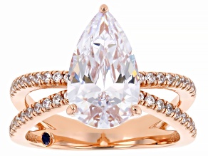 White Cubic Zirconia 18k Rose Gold Over Sterling Silver Ring 5.49ctw