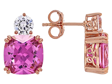 Pink Lab Created Sapphire, Pink, And White Cubic Zirconia