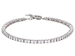 White Cubic Zirconia Platineve® Tennis Bracelet 6.89ctw
