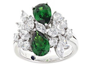 Green And White Cubic Zirconia Platineve® Ring 7.24ctw