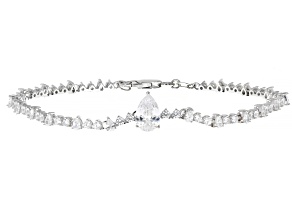 White Cubic Zirconia Platineve® Tennis Bracelet 6.35ctw
