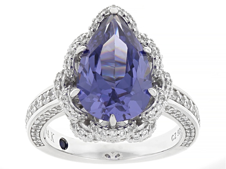 Blue And White Cubic Zirconia Platineve™ Ring 8.96ctw - VKJ212 | JTV
