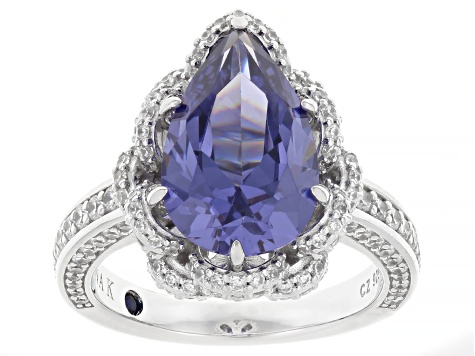 Blue And White Cubic Zirconia Platineve™ Ring 8.96ctw - VKJ212 | JTV