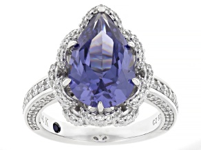 Blue And White Cubic Zirconia Platineve™ Ring 8.96ctw