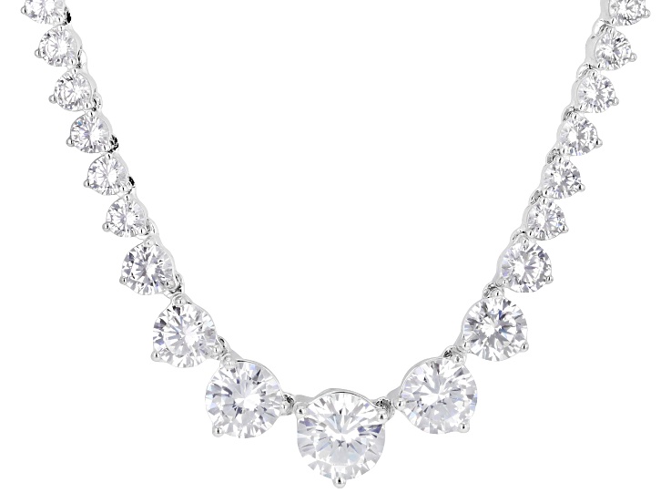 White Cubic Zirconia Platineve® Tennis Necklace 26.98ctw