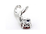 Red Cubic Zirconia Platineve Over Sterling Silver January Birthstone Charm 0.90ctw