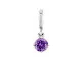 Purple Cubic Zirconia Platineve Over Sterling Silver February Birthstone Charm 0.90ctw