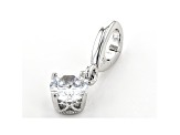 White Cubic Zirconia Platineve Over Sterling Silver April Birthstone Charm 0.90ctw