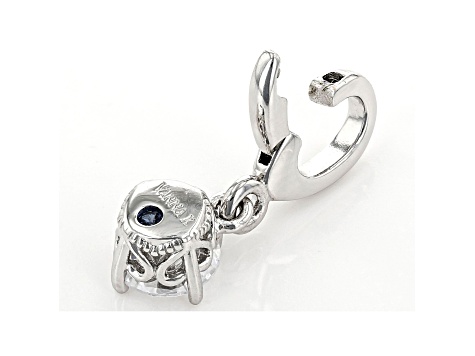 White Cubic Zirconia Platineve Over Sterling Silver April Birthstone Charm 0.90ctw