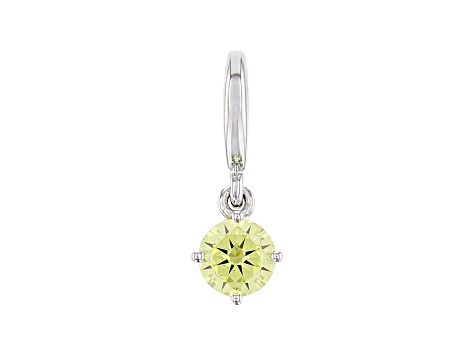 Green Cubic Zirconia Platineve Over Sterling Silver August Birthstone Charm 0.90ctw