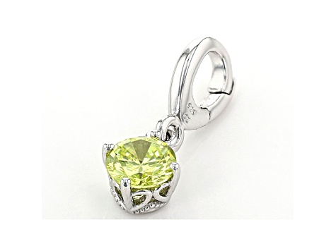 Green Cubic Zirconia Platineve Over Sterling Silver August Birthstone Charm 0.90ctw