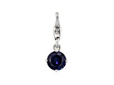 Lab Created Blue Sapphire Platineve Over Sterling Silver September Birthstone Charm 0.86ctw