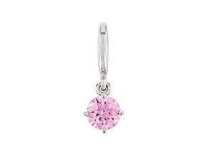 Pink Cubic Zirconia Platineve Over Sterling Silver October Birthstone Charm 0.90ctw