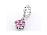 Pink Cubic Zirconia Platineve Over Sterling Silver October Birthstone Charm 0.90ctw
