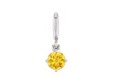 Yellow Cubic Zirconia Platineve Over Sterling Silver November Birthstone Charm 0.90ctw