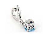 Swiss Blue Topaz Platineve Over Sterling Silver December Birthstone Charm 0.78ctw