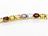 Multi-gemstones 18k yellow gold over sterling silver bracelet 17.86ctw