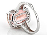 Red labradorite rhodium over sterling silver ring 5.34ctw