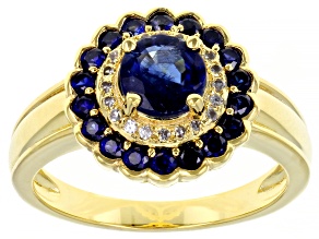 Blue Kyanite 18K Yellow Gold Over Sterling Silver Ring 1.51ctw